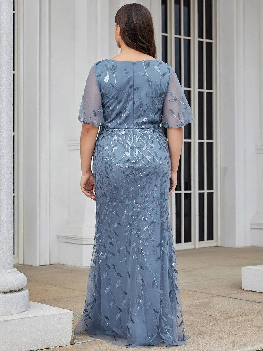 Taille personnalisée Robe de Soirée Longue Sirène à Pailletée