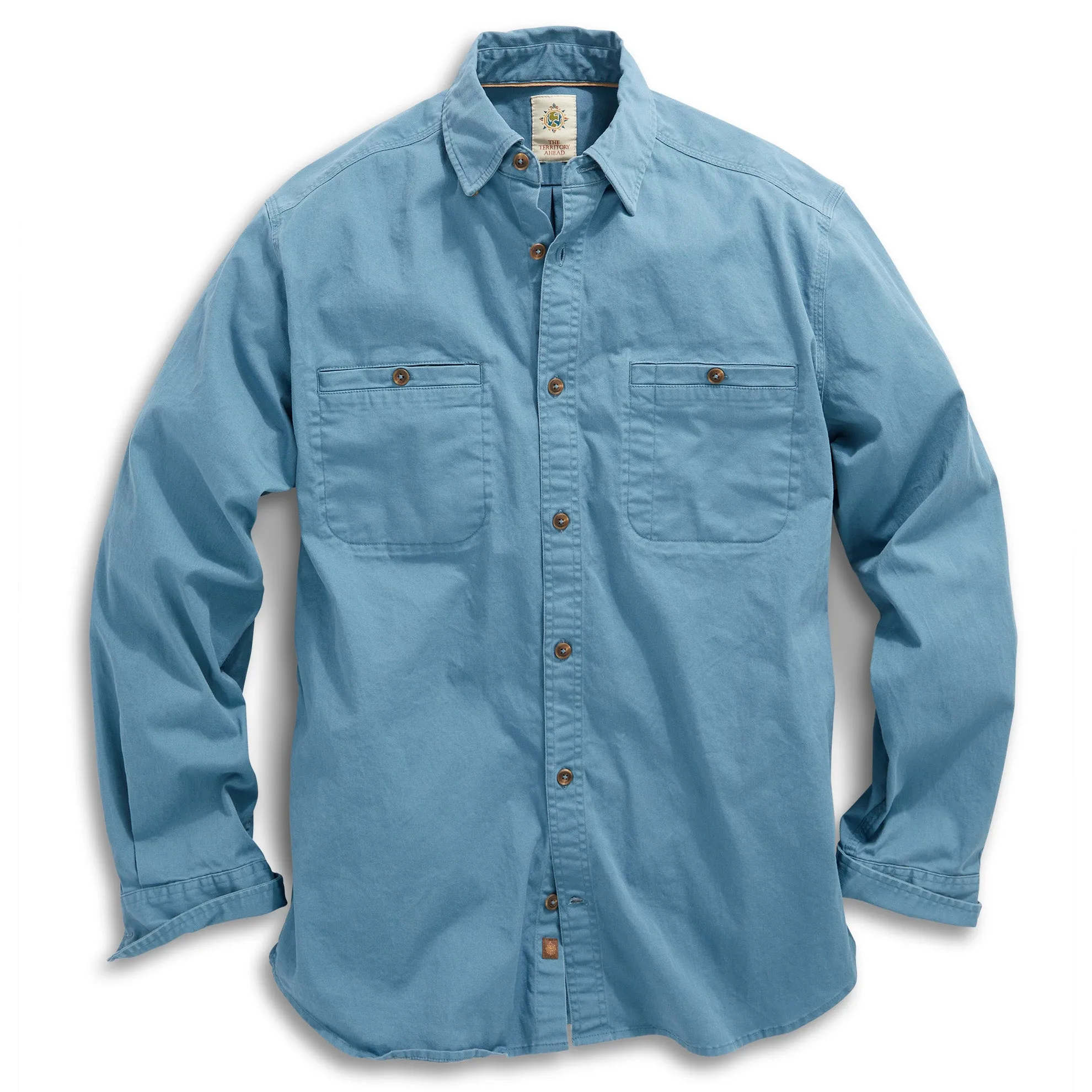The Landsman Redux Twill Shirt - Stone Blue