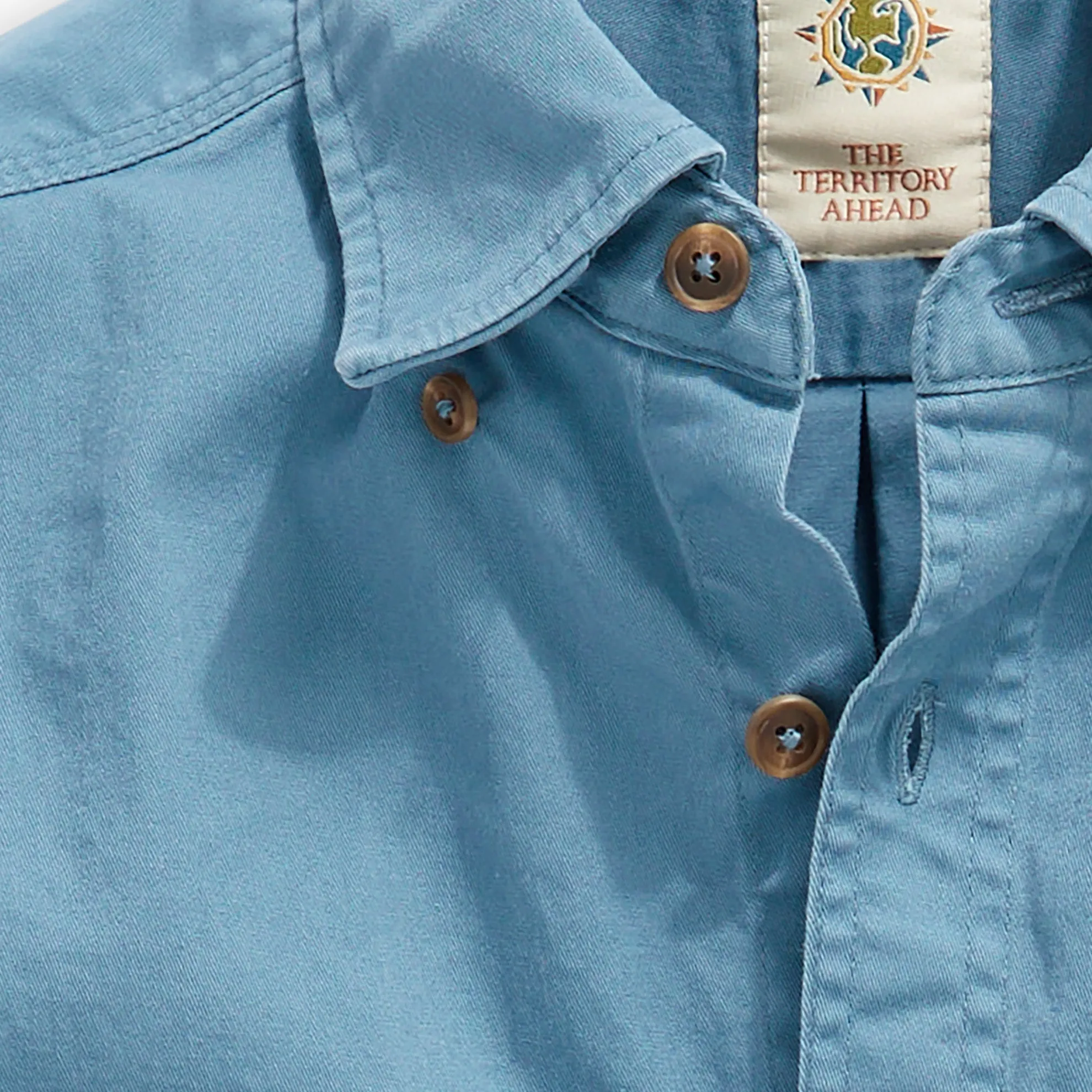 The Landsman Redux Twill Shirt - Stone Blue