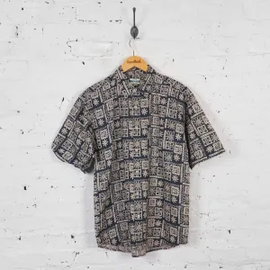 Vintage Abstract Party Shirt - Blue - S