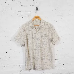 Vintage Scribble Letters Party Shirt - Cream - L