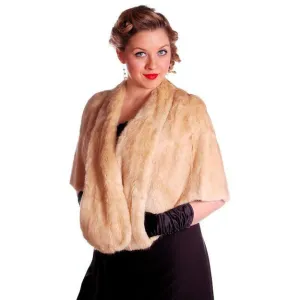 Vintage Stole Blonde Muskrat Fur Vogue Inc 1950s Beauty & Unusual Color One Size