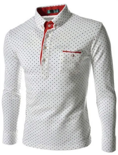 West Louis™ Polka Dot shirt collar Slim Fit Dress Shirt