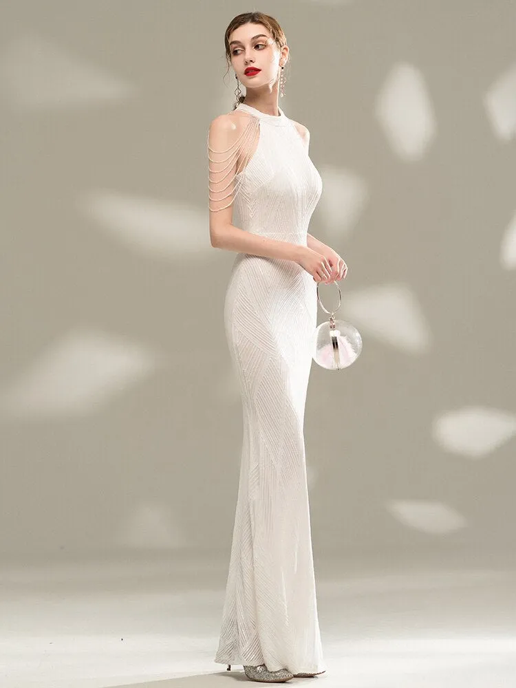 White Bodycon Maxi Party Dress